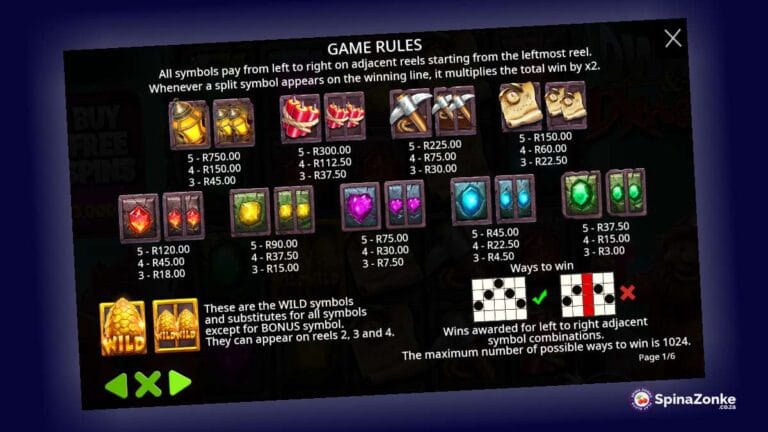 Dwarf & Dragon slot game rules.
