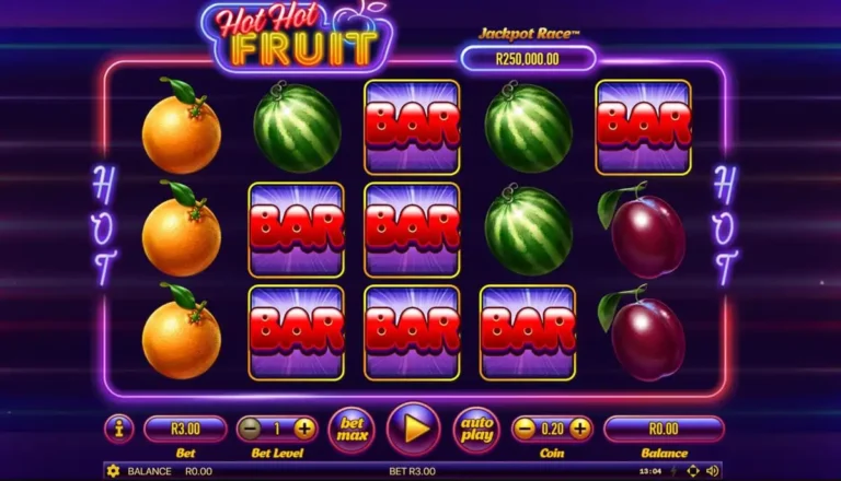 Hot Hot Fruit slot game layout image.