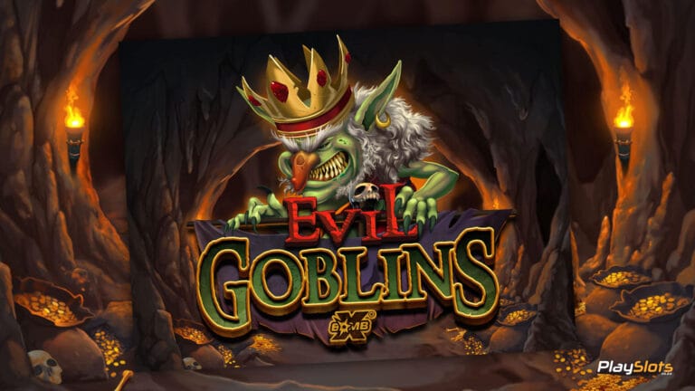Evil Goblins xBomb® slot game intro image.
