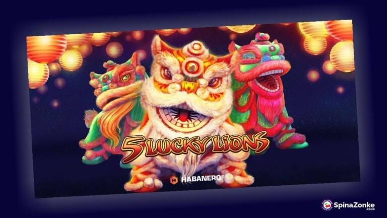 5 Lucky Lions slot game intro.