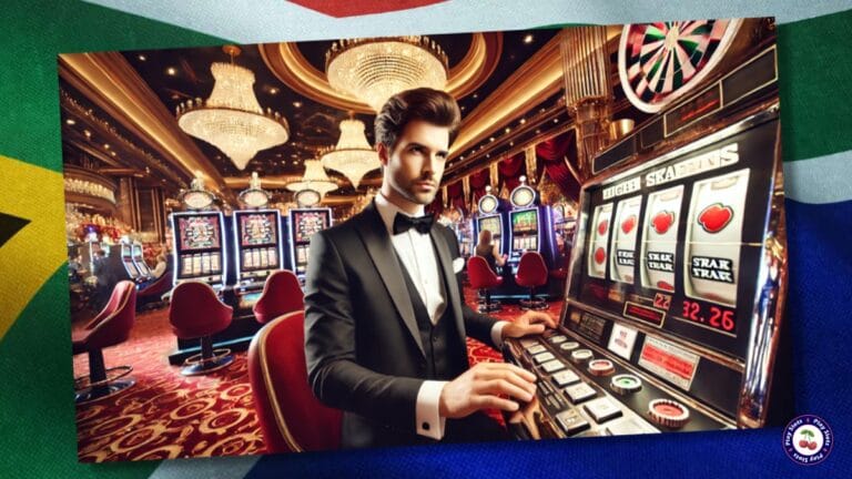 AI image depicting a high roller playing a slot game.