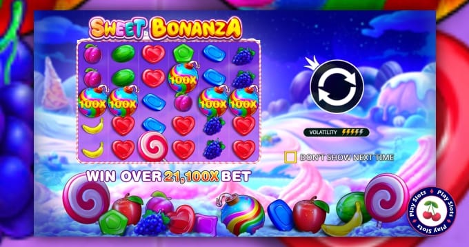 Sweet Bonanza intro slot game image.