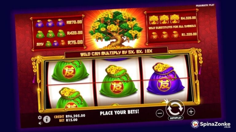 Tree of Riches slot game intro image.