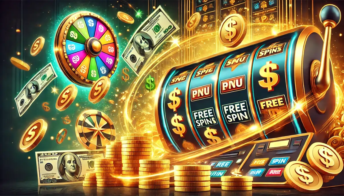 An AI-generated image depicting a free spins bonuses.