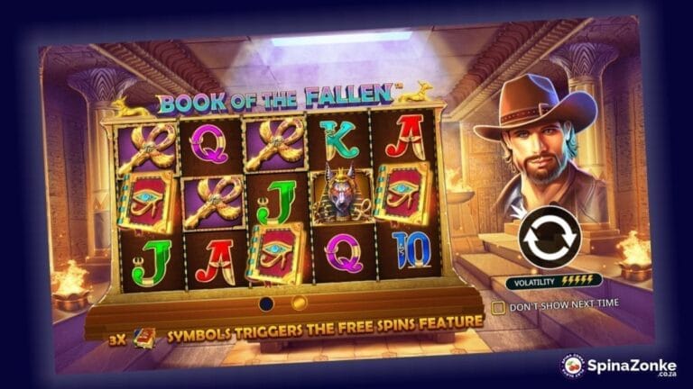 Book of the Fallen slot game intro image.