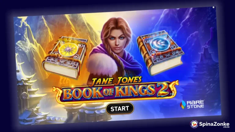 Jane Jones Book of Kings 2 slot game intro image.