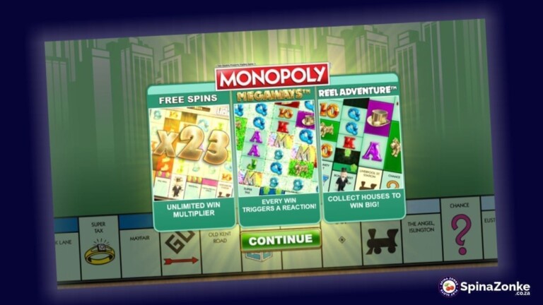 Monopoly Megaways slot game intro image.