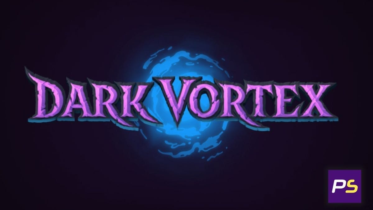 Dark Vortex slot game intro image.