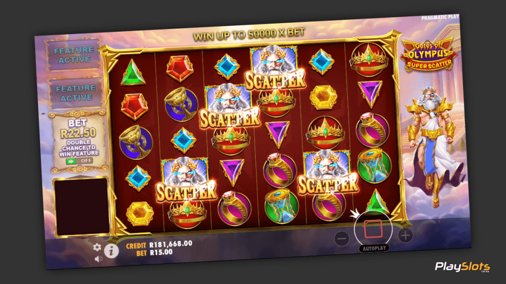 Gates of Olympus Super Scatter free spins trigger.