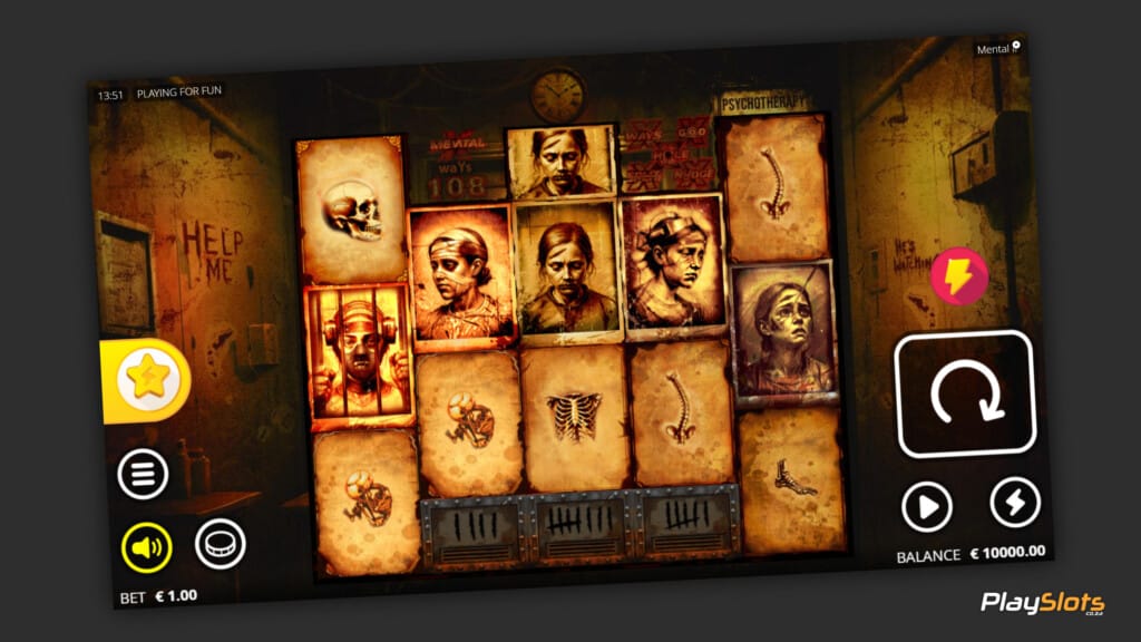 Mental 2 Slot Game layout
