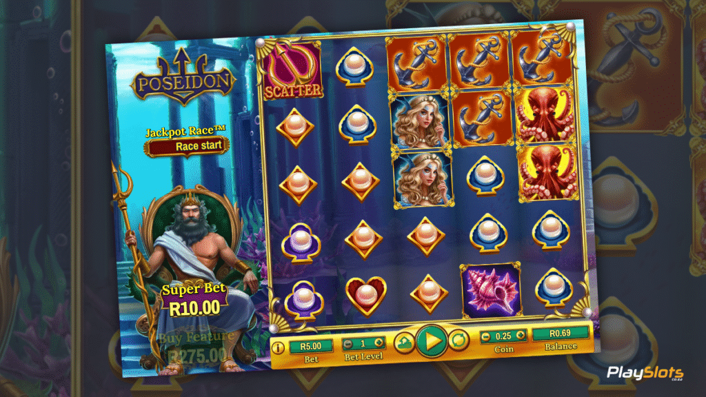 Poseidon Slot Game Layout