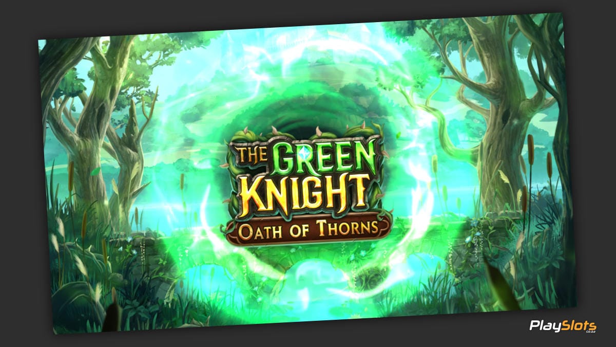 The Green Knight: Oath of Thorns slot game intro image.