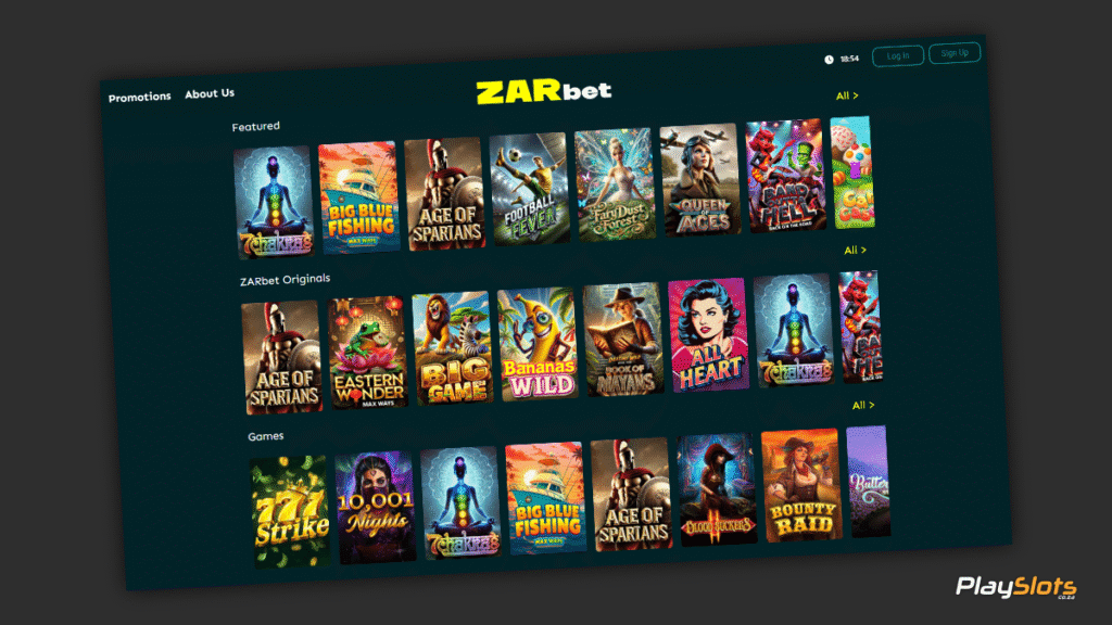 ZARbet Slots Page