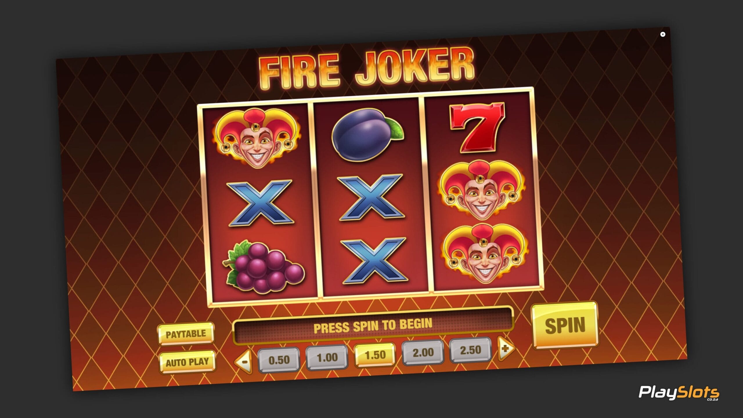 Fire Joker Slot Game Layout