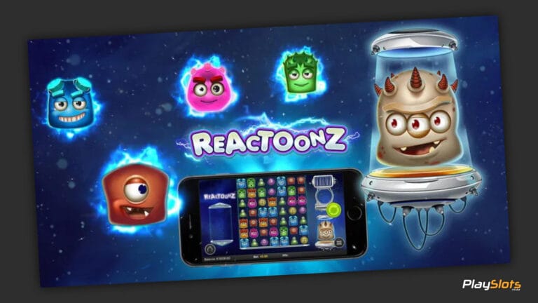 Reactoonz slot game intro image.