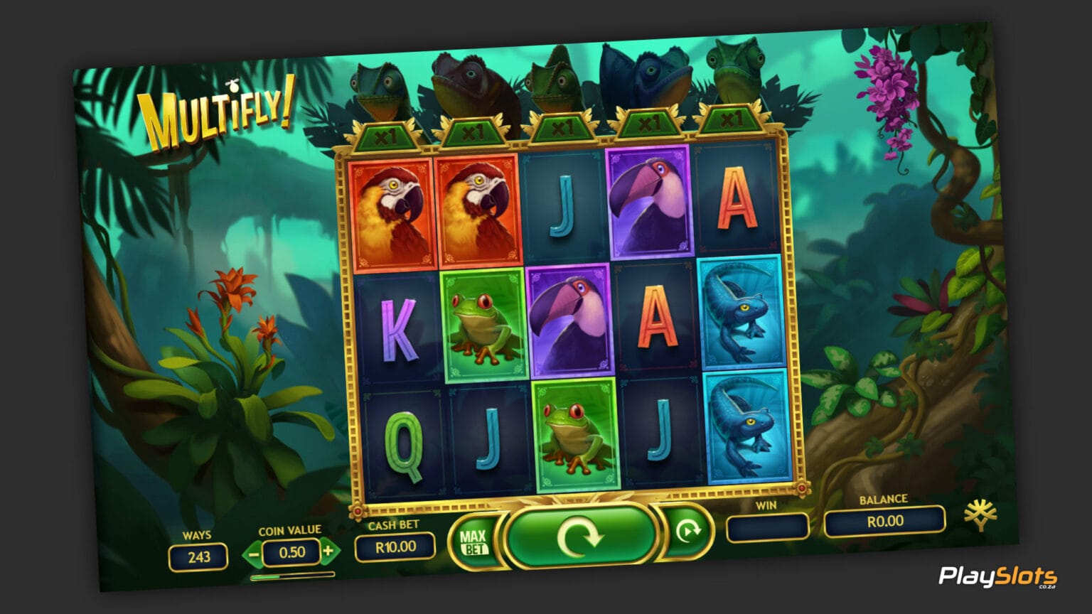 Multifly! slot game layout.