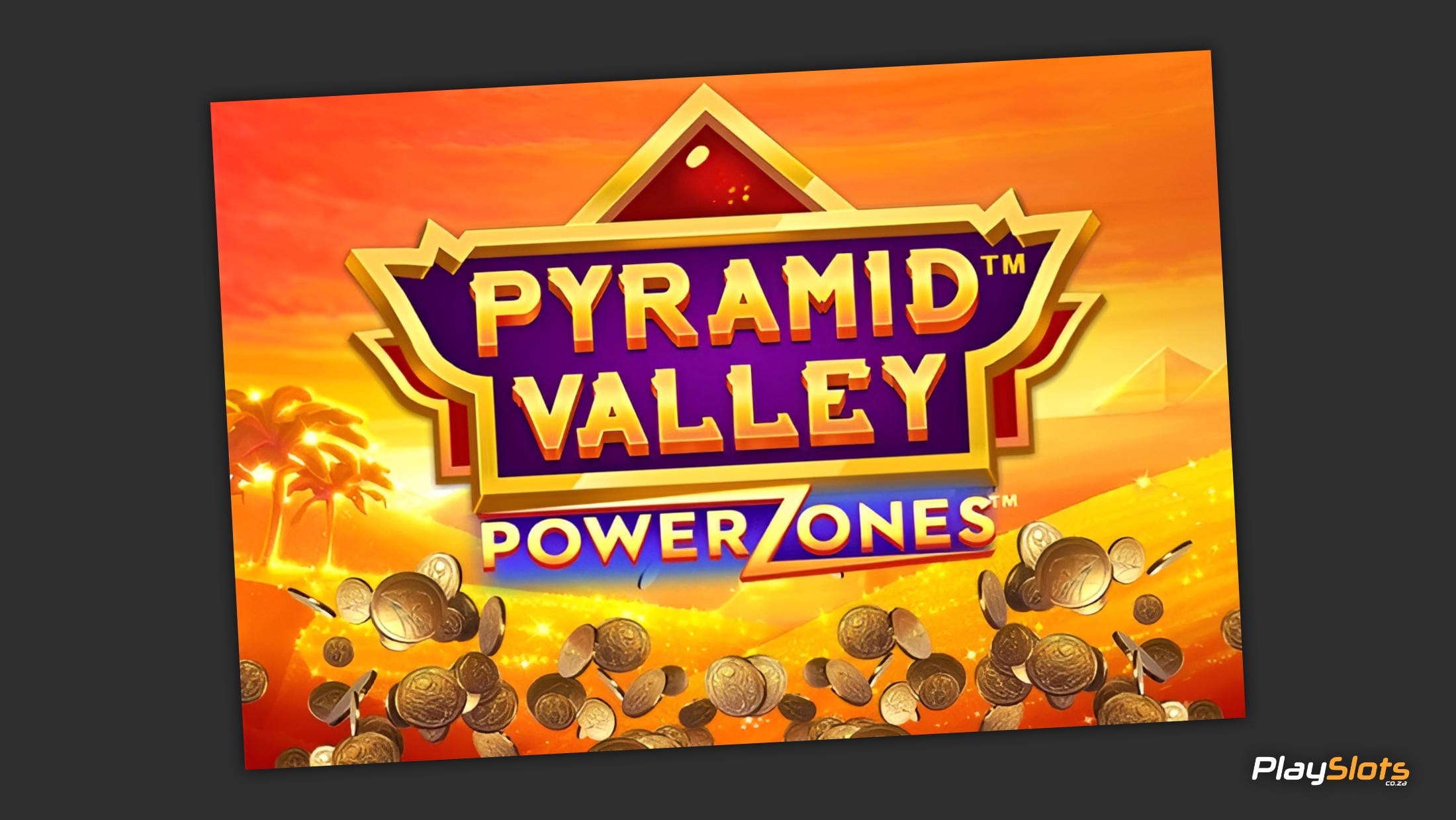 Pyramid Valley: Power Zones slot game intro image.