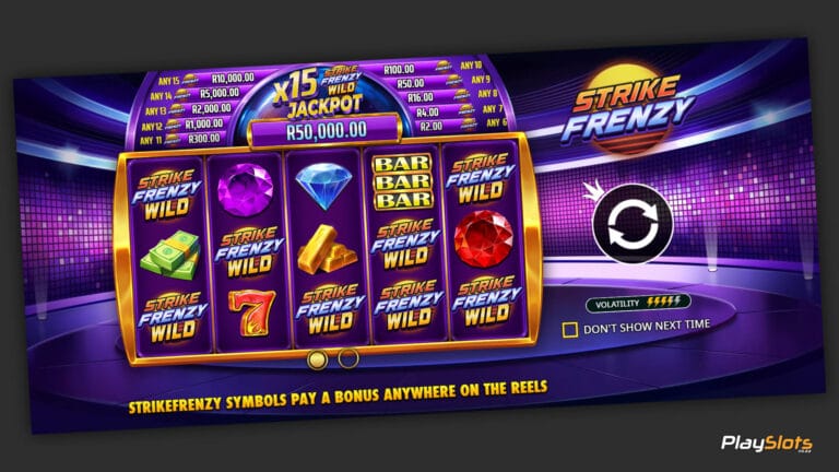 Srike Frenzy slot game intro.