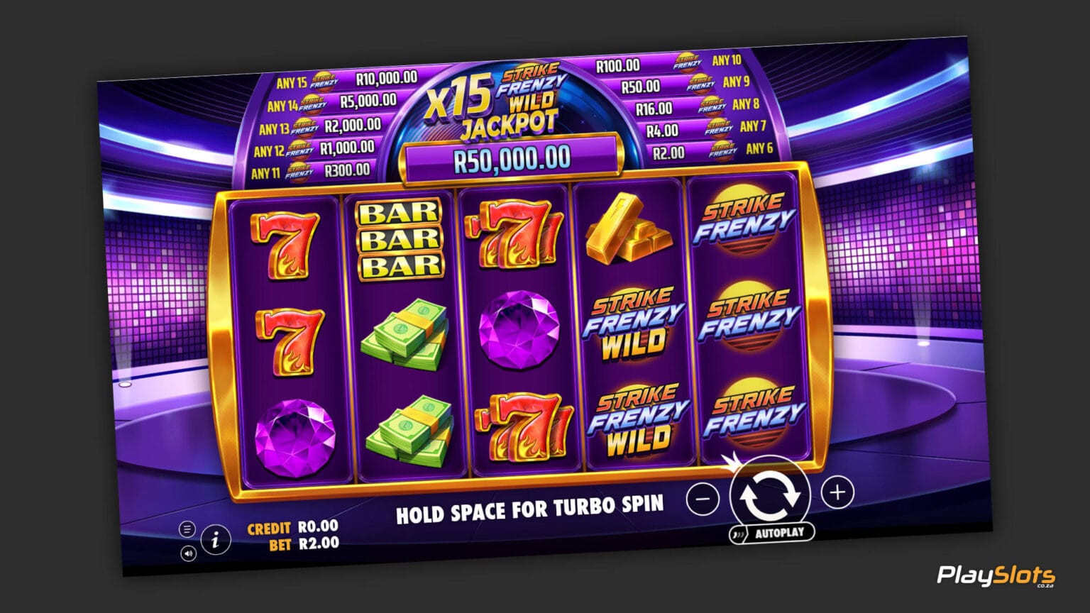 Strike Frenzy slot game layout