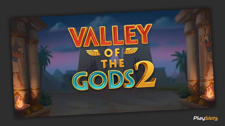 Valley of the Gods 2 slot game intro image.