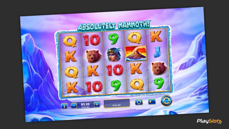 Absolutely Mammoth slot game layout image.