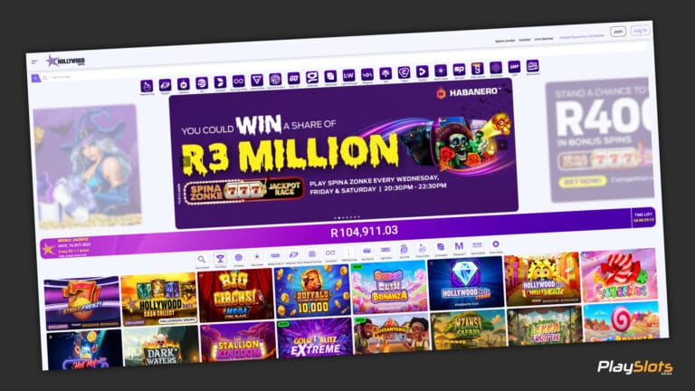 Hollywoodbets Casino Games intro image.