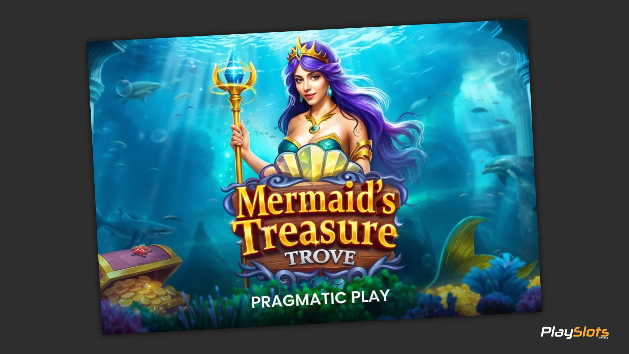 Mermaid's Treasure Troce slot game intro image.