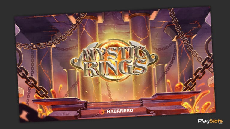 Mystic Rings slot game intro image.