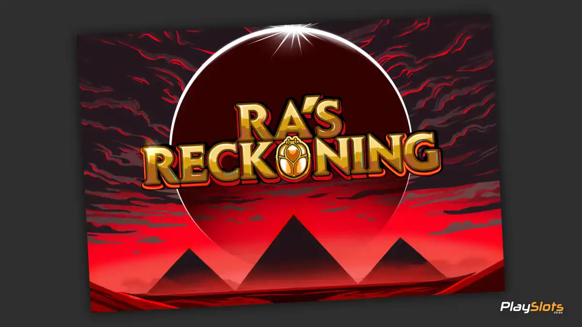 Ra's Reckoning slot game intro image.