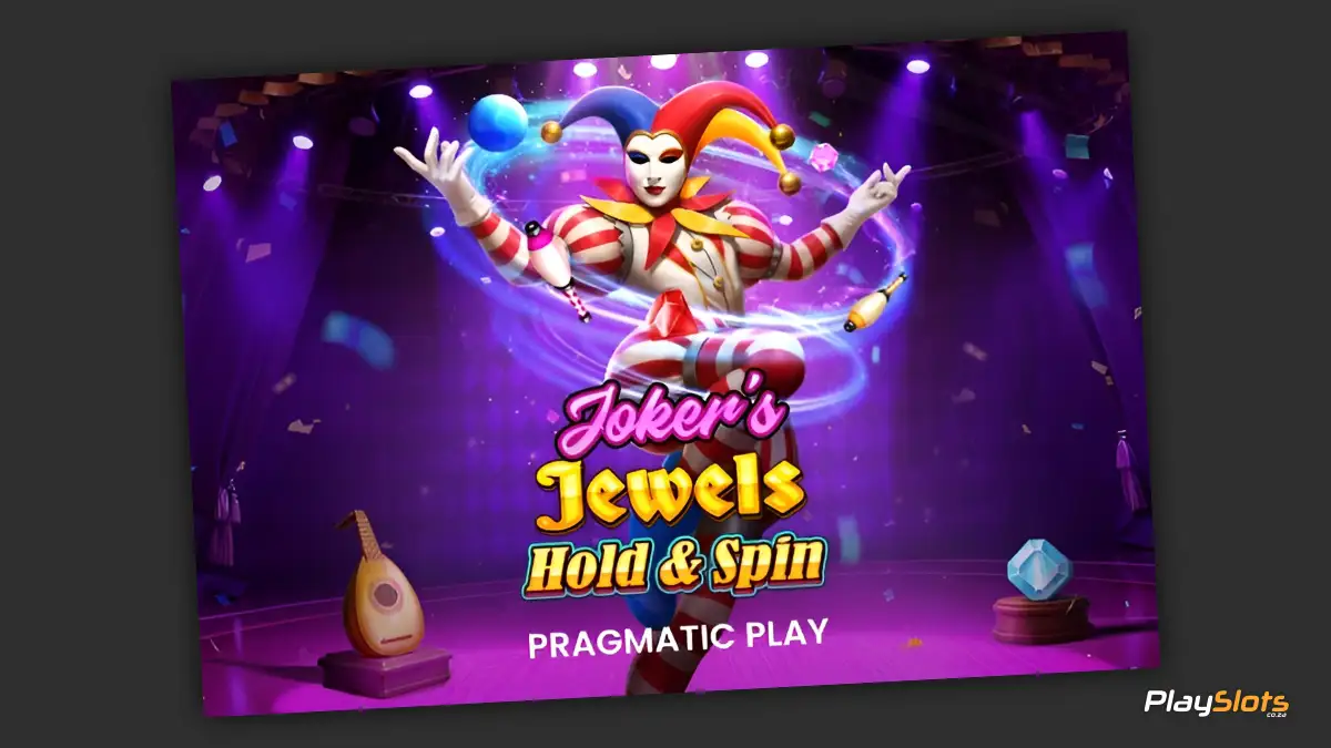 Joker's Jewels Hold & Spin slot game intro image.