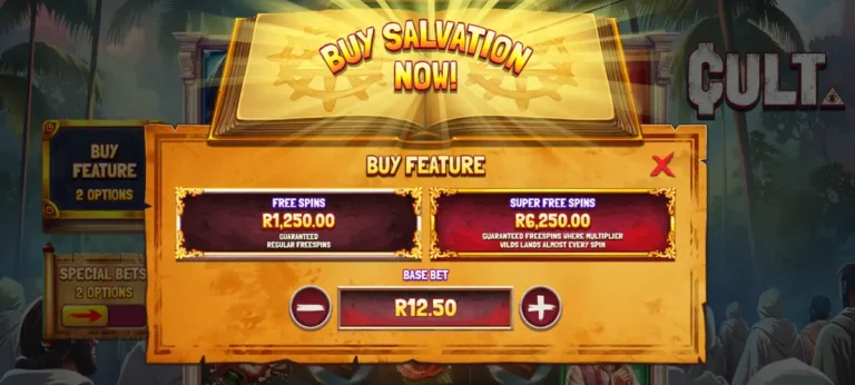 Cult slot game bonus buy options image.