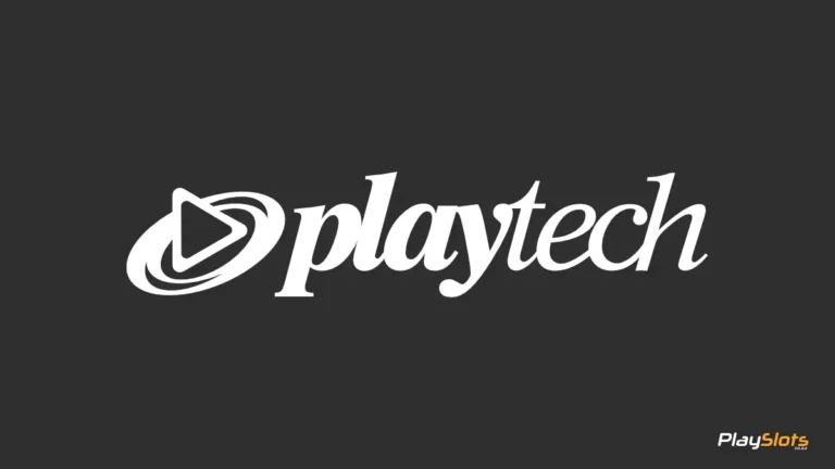 Playtech logo on a dark background image.