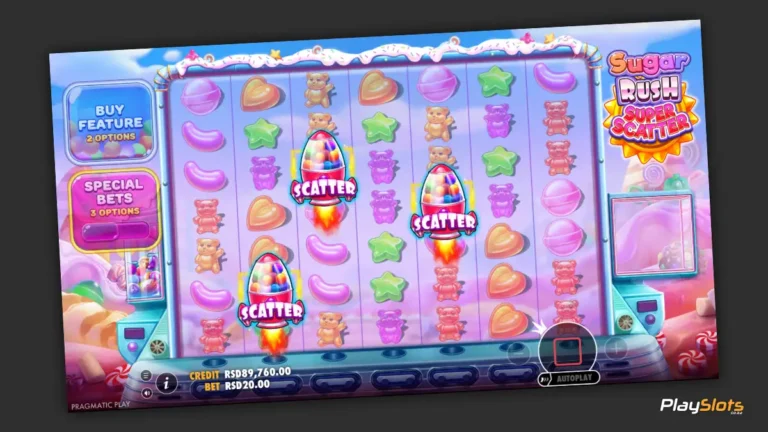 Sugar Rush Super Scatter feature trigger image.