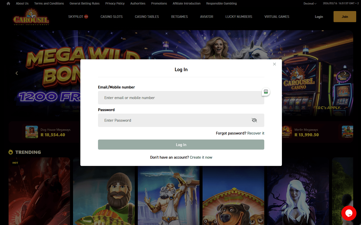 Log into account image.