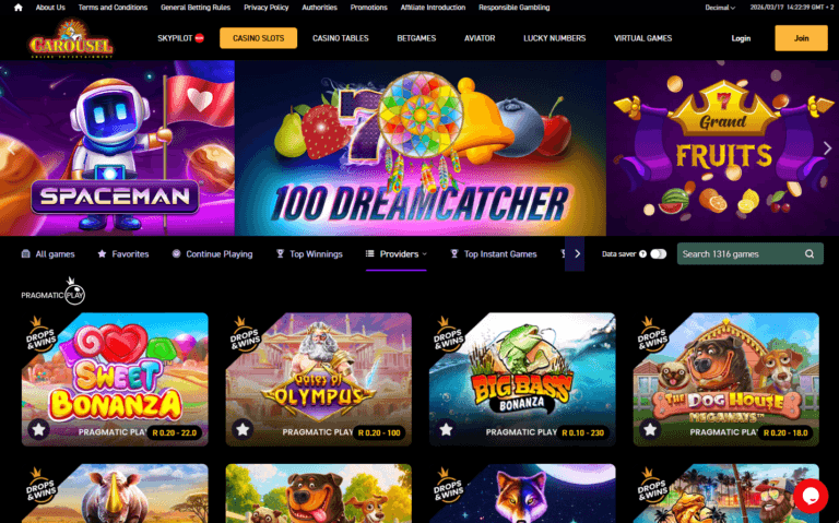 Carousel Casino slot games image.