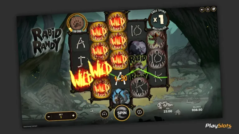 Rabid Randy slot game layout.
