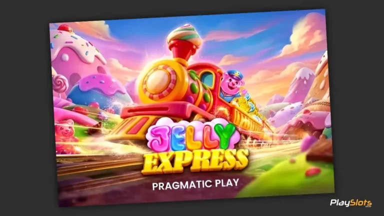 Jelly Express slot game intro image.